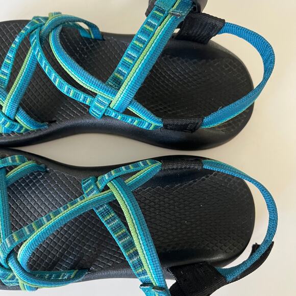 Chaco Z Cloud X2 Women's 7 Striped Blue Green Hiking Sandal Outdoor Water - Picture 4 of 7